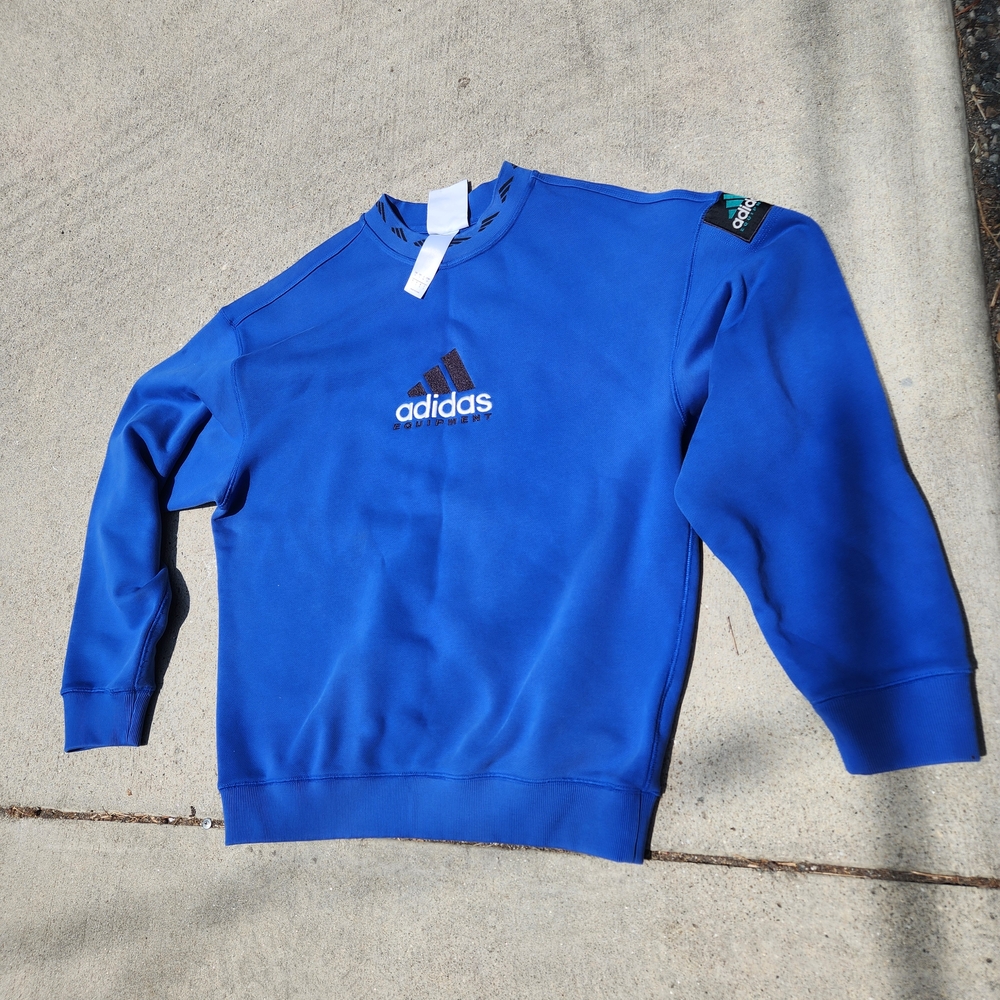 Adidas Men's Blue Crewneck Sweater
